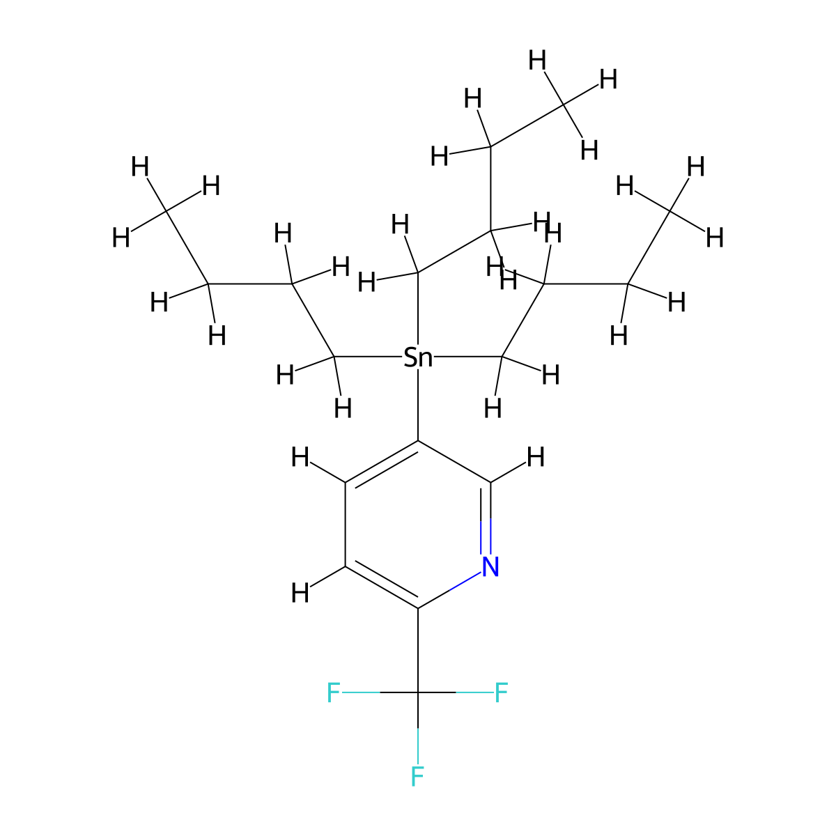 5-Tributylstannyl-2-trifluoromethylpyridine molecular structure, CAS 1204580-76-6