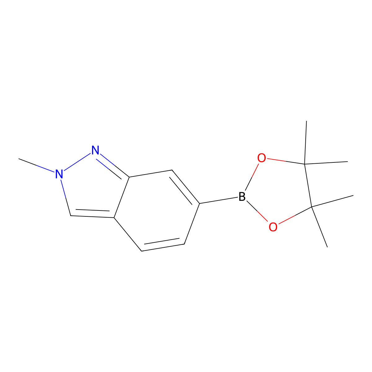 2-Methyl-6-(4,4,5,5-tetramethyl-1,3,2-dioxaborolan-2-yl)-2H-indazole molecular structure, CAS 1204580-79-9