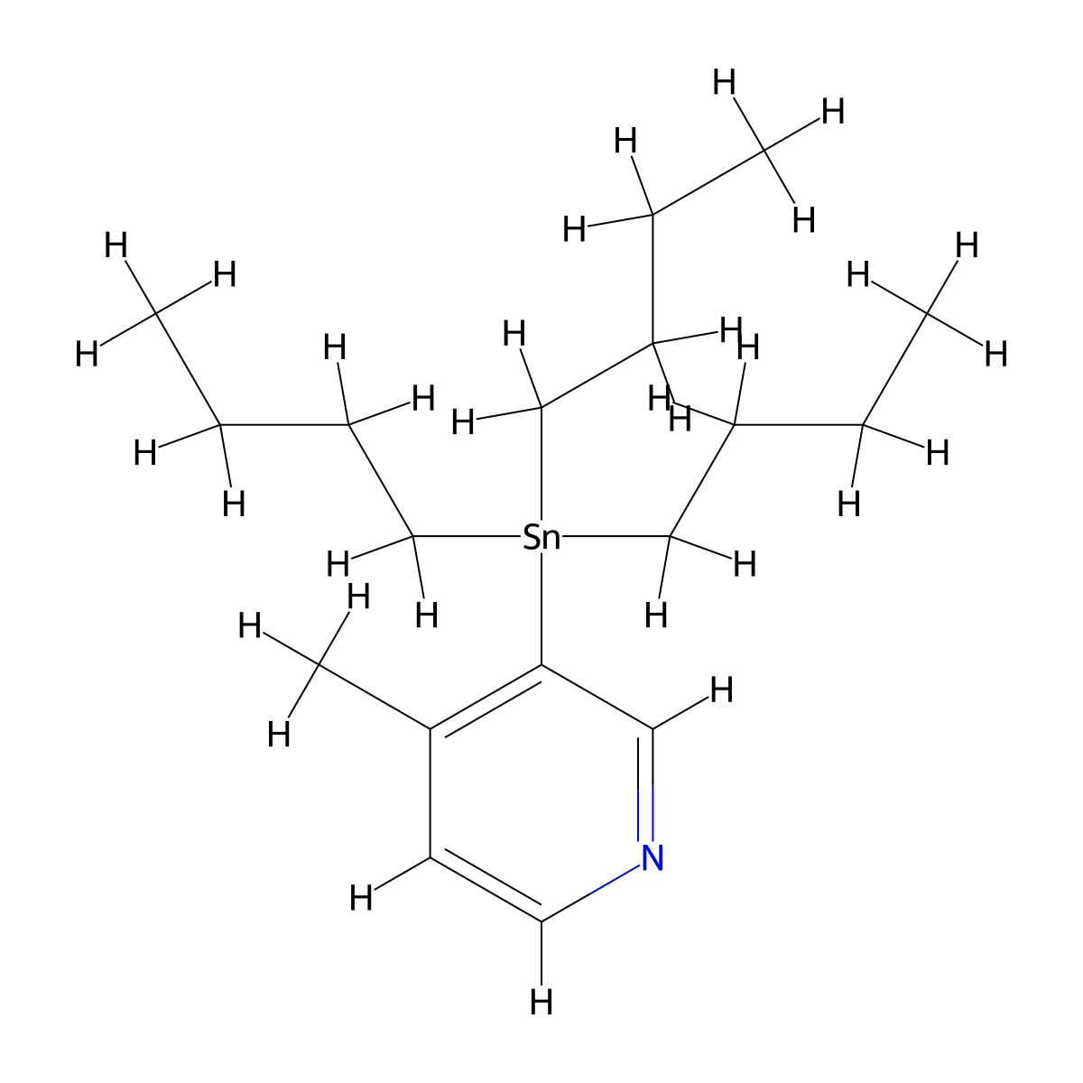 4-Methyl-3-(tributylstannyl)pyridine molecular structure, CAS 1204580-81-3