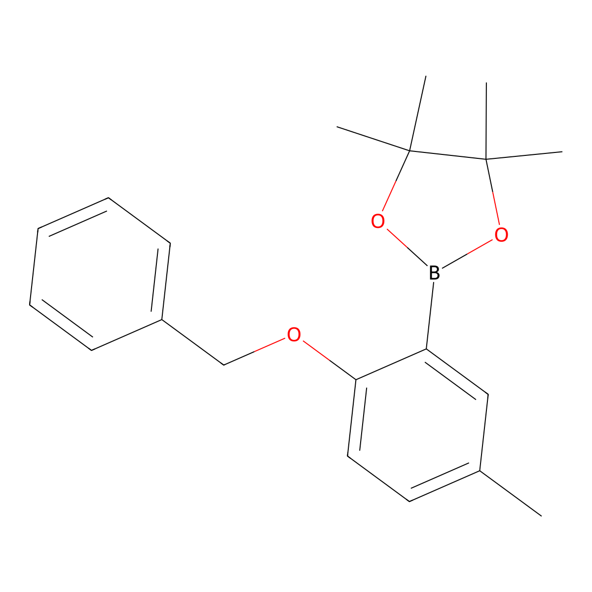 2-(2-(Benzyloxy)-5-methylphenyl)-4,4,5,5-tetramethyl-1,3,2-dioxaborolane molecular structure, CAS 1204580-85-7