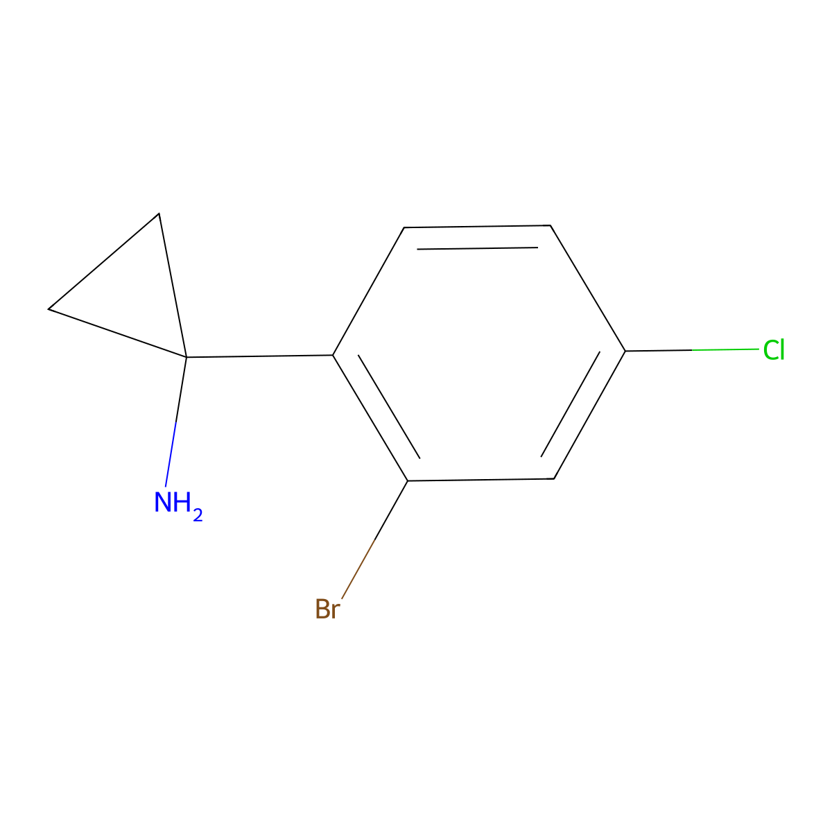 1-(2-Bromo-4-chlorophenyl)cyclopropylamine molecular structure, CAS 1204580-93-7