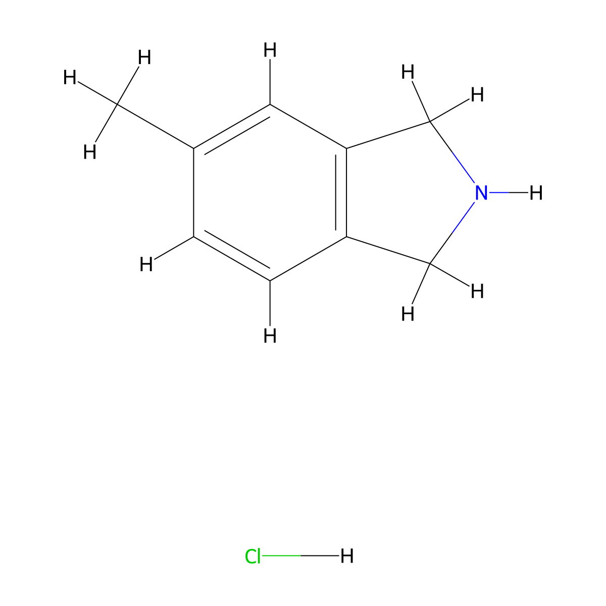 5-methyl-2,3-dihydro-1H-isoindole hydrochloride molecular structure, CAS 1204600-16-7