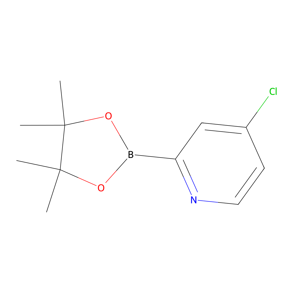 4-Chloro-2-(4,4,5,5-tetramethyl-1,3,2-dioxaborolan-2-yl)pyridine molecular structure, CAS 1204600-17-8