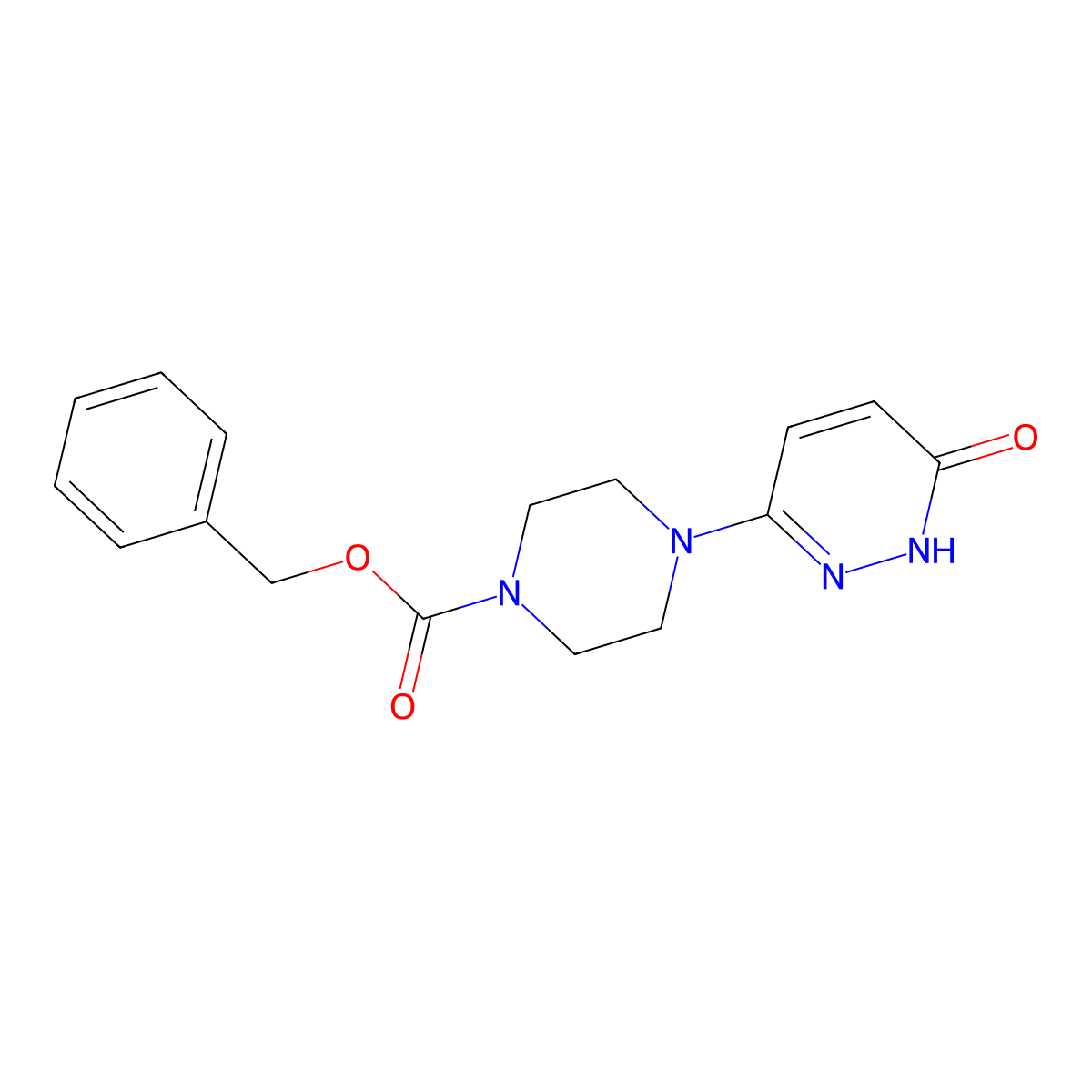 Benzyl 4-(6-oxo-1,6-dihydropyridazin-3-yl)piperazine-1-carboxylate molecular structure, CAS 1204603-24-6