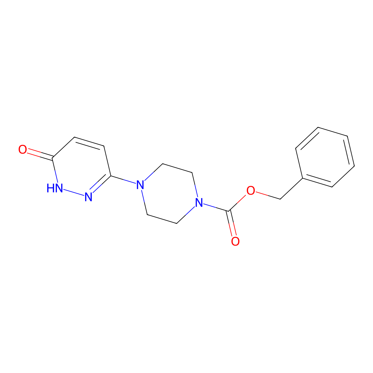 Benzyl 4-(6-oxo-1,6-dihydropyridazin-3-yl)piperazine-1-carboxylate molecular structure, CAS 1204603-24-6