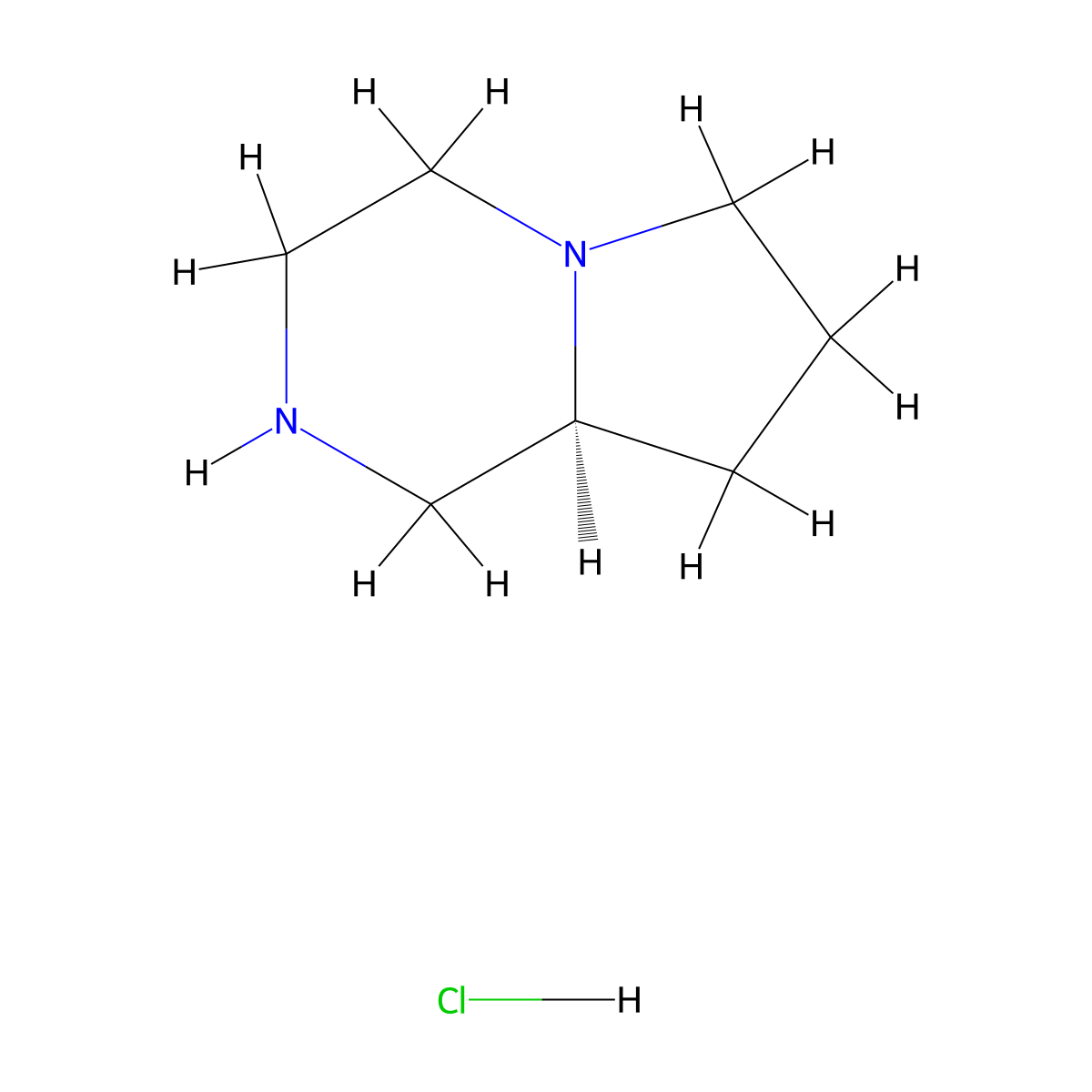 (S)-Octahydropyrrolo[1,2-a]pyrazine hydrochloride molecular structure, CAS 1204603-40-6