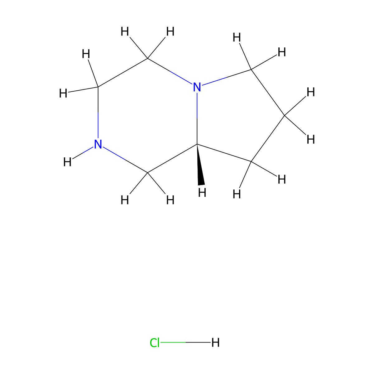 (R)-Octahydropyrrolo[1,2-a]pyrazine hydrochloride molecular structure, CAS 1204603-41-7