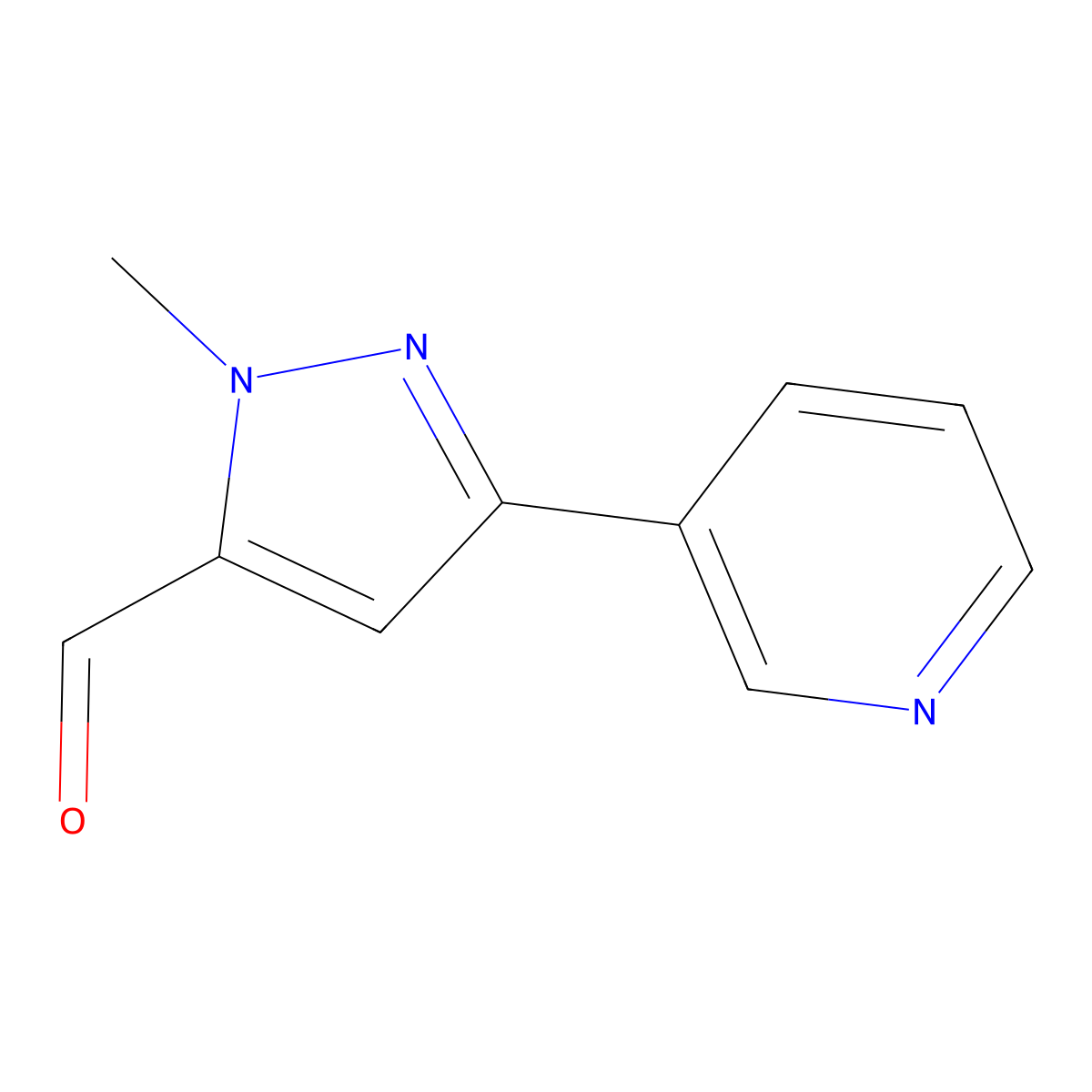 1-methyl-3-(pyridin-3-yl)-1H-pyrazole-5-carbaldehyde molecular structure, CAS 1204609-13-1