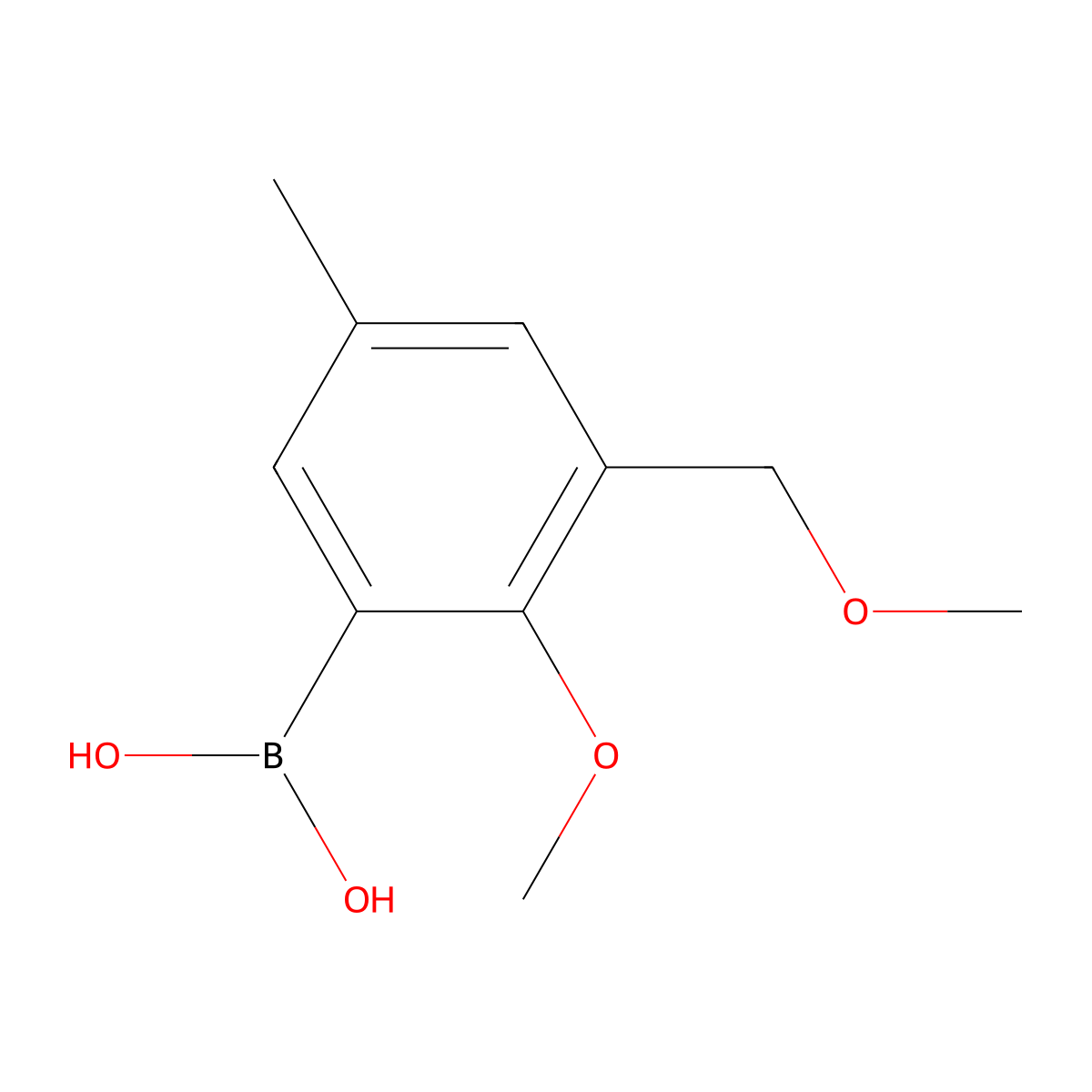 2-Methoxy-3-(methoxymethyl)-5-methylphenylboronic acid molecular structure, CAS 120461-59-8