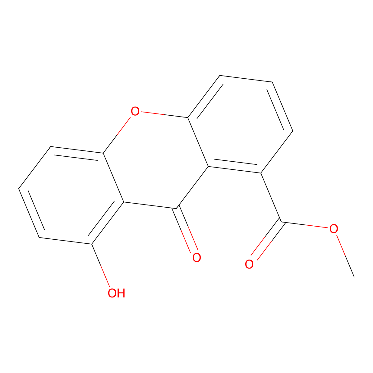 Vertixanthone molecular structure, CAS 120461-93-0