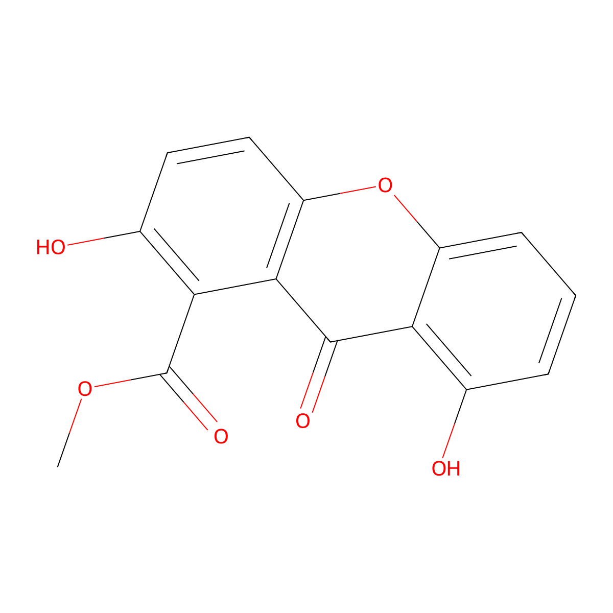 2-Hydroxyvertixanthone molecular structure, CAS 120461-95-2