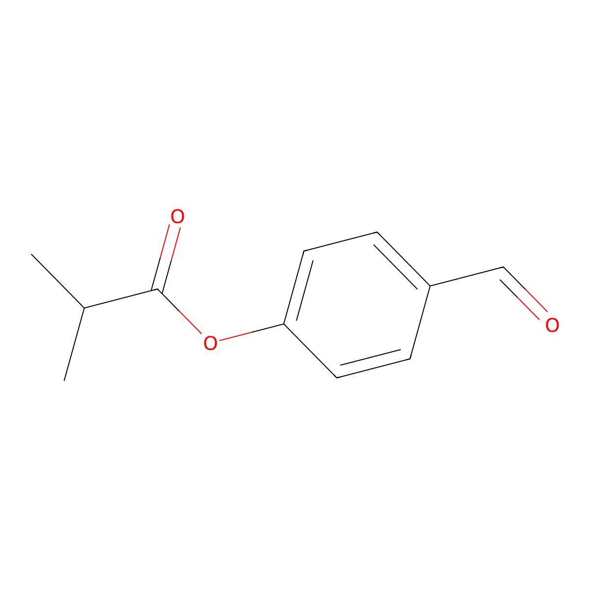 4-Formylphenyl 2-methylpropanoate molecular structure, CAS 120464-79-1
