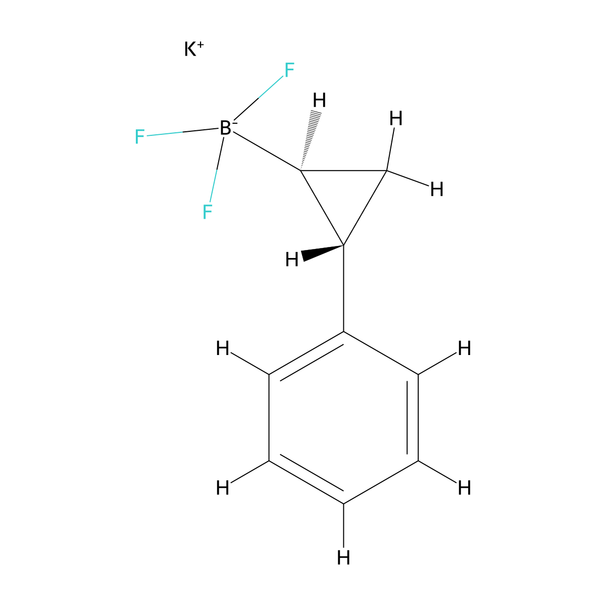 potassium trifluoro[(1S,2S)-2-phenylcyclopropyl]boranuide molecular structure, CAS 1204649-04-6