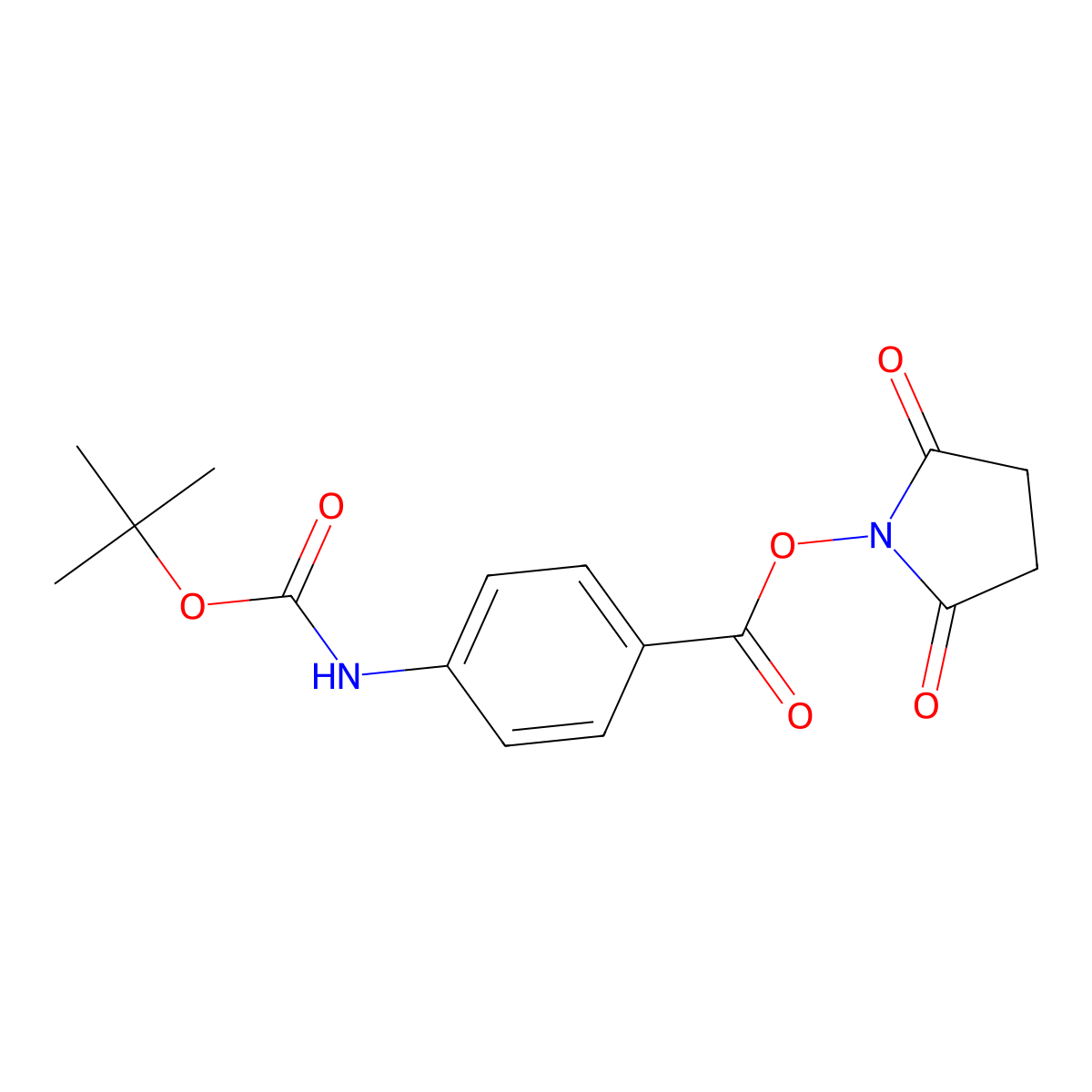 2,5-Dioxopyrrolidin-1-yl 4-((tert-butoxycarbonyl)amino)benzoate molecular structure, CAS 120465-50-1