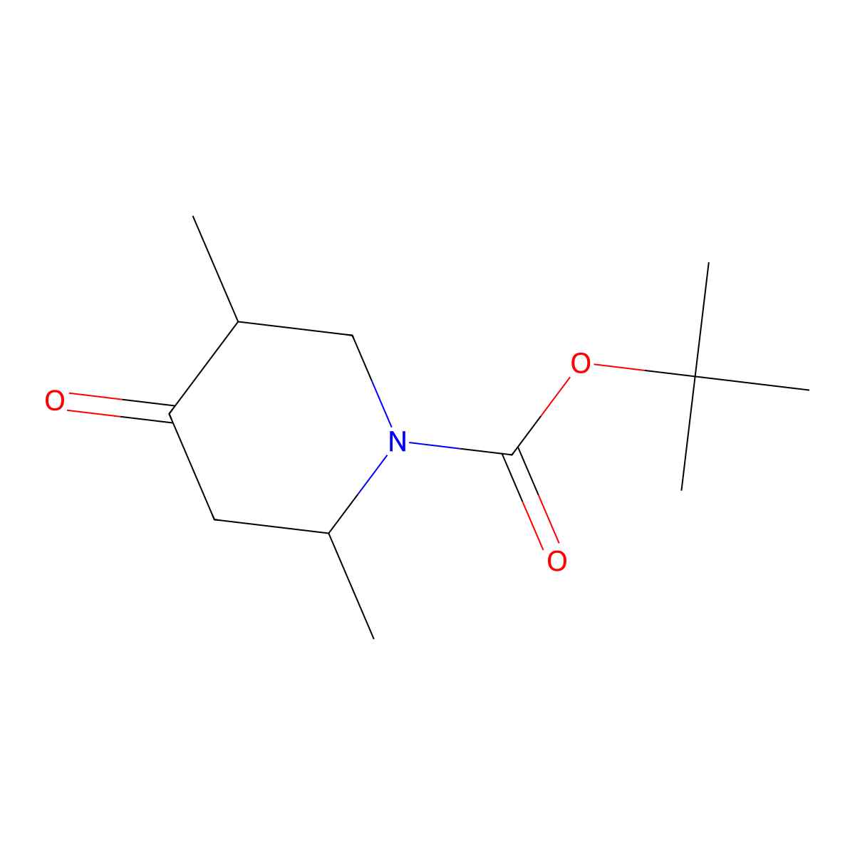 Tert-butyl 2,5-dimethyl-4-oxopiperidine-1-carboxylate molecular structure, CAS 1204654-37-4