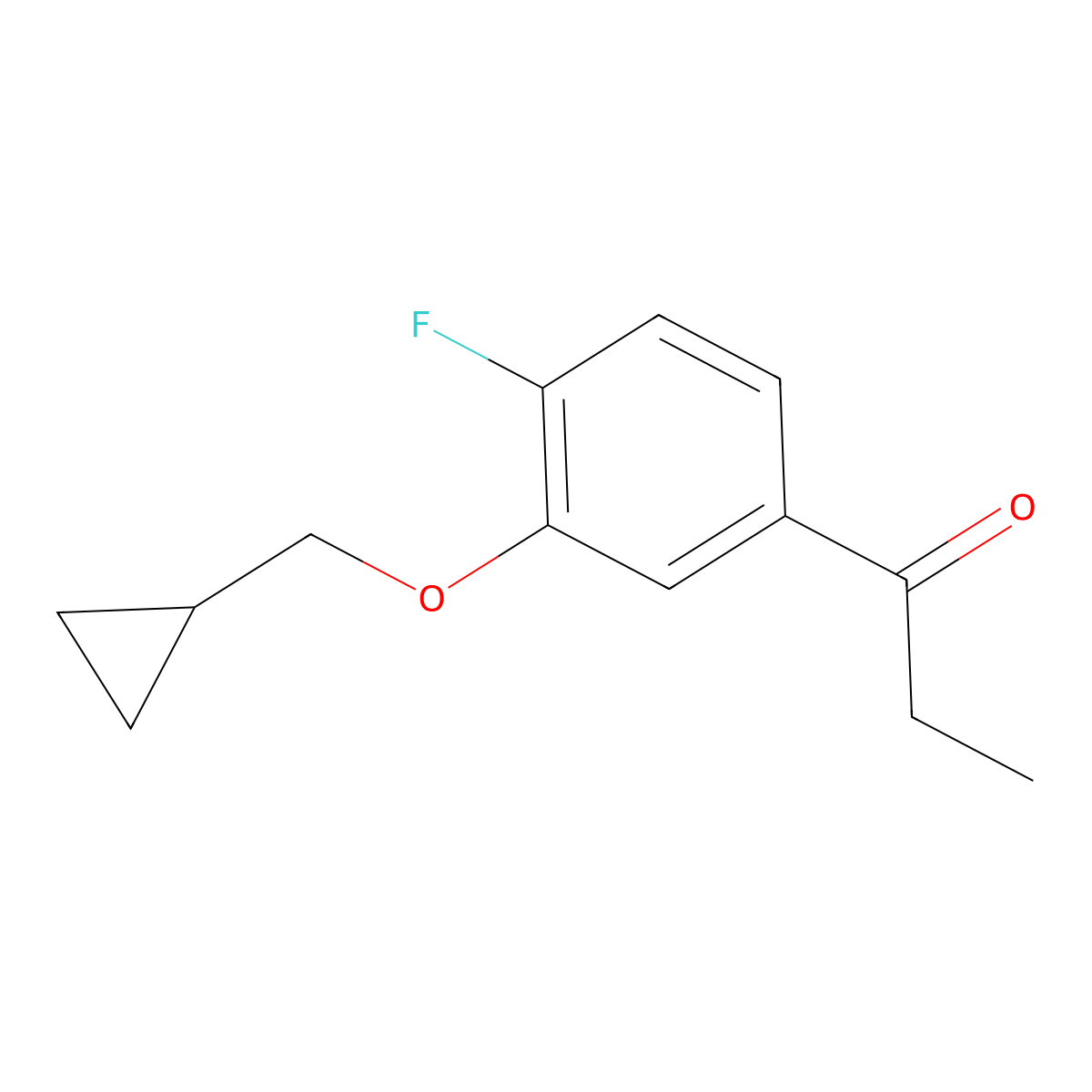 1-(3-(Cyclopropylmethoxy)-4-fluorophenyl)propan-1-one molecular structure, CAS 1204659-44-8