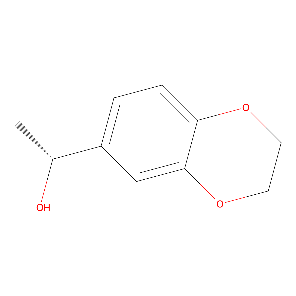 (1R)-1-(2,3-dihydro-1,4-benzodioxin-6-yl)ethan-1-ol molecular structure, CAS 120466-72-0