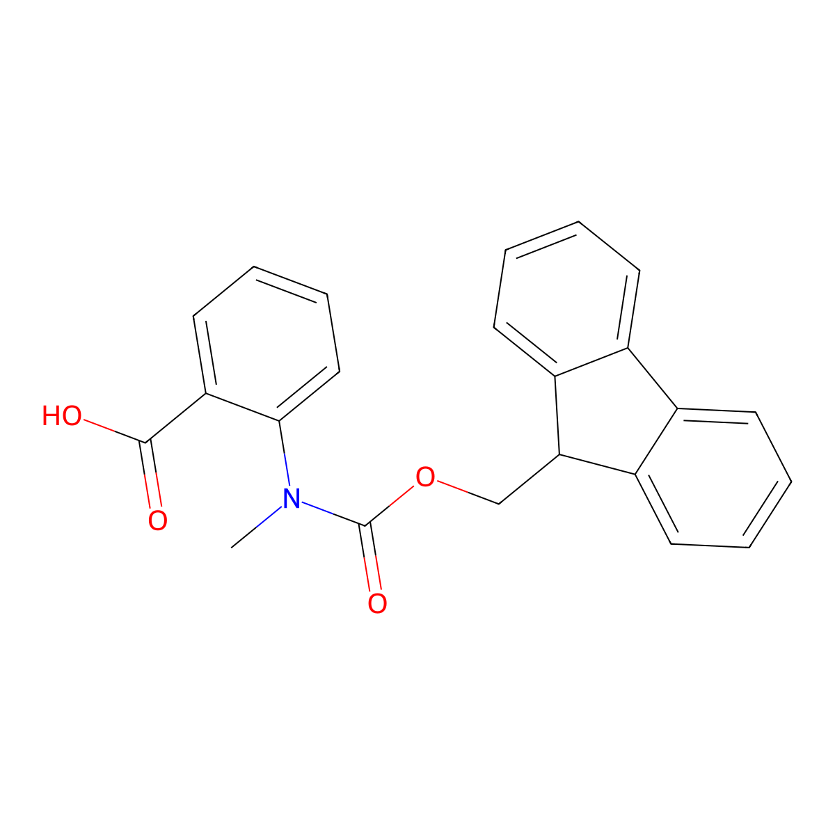 2-({[(9H-fluoren-9-yl)methoxy]carbonyl}(methyl)amino)benzoic acid molecular structure, CAS 120467-46-1