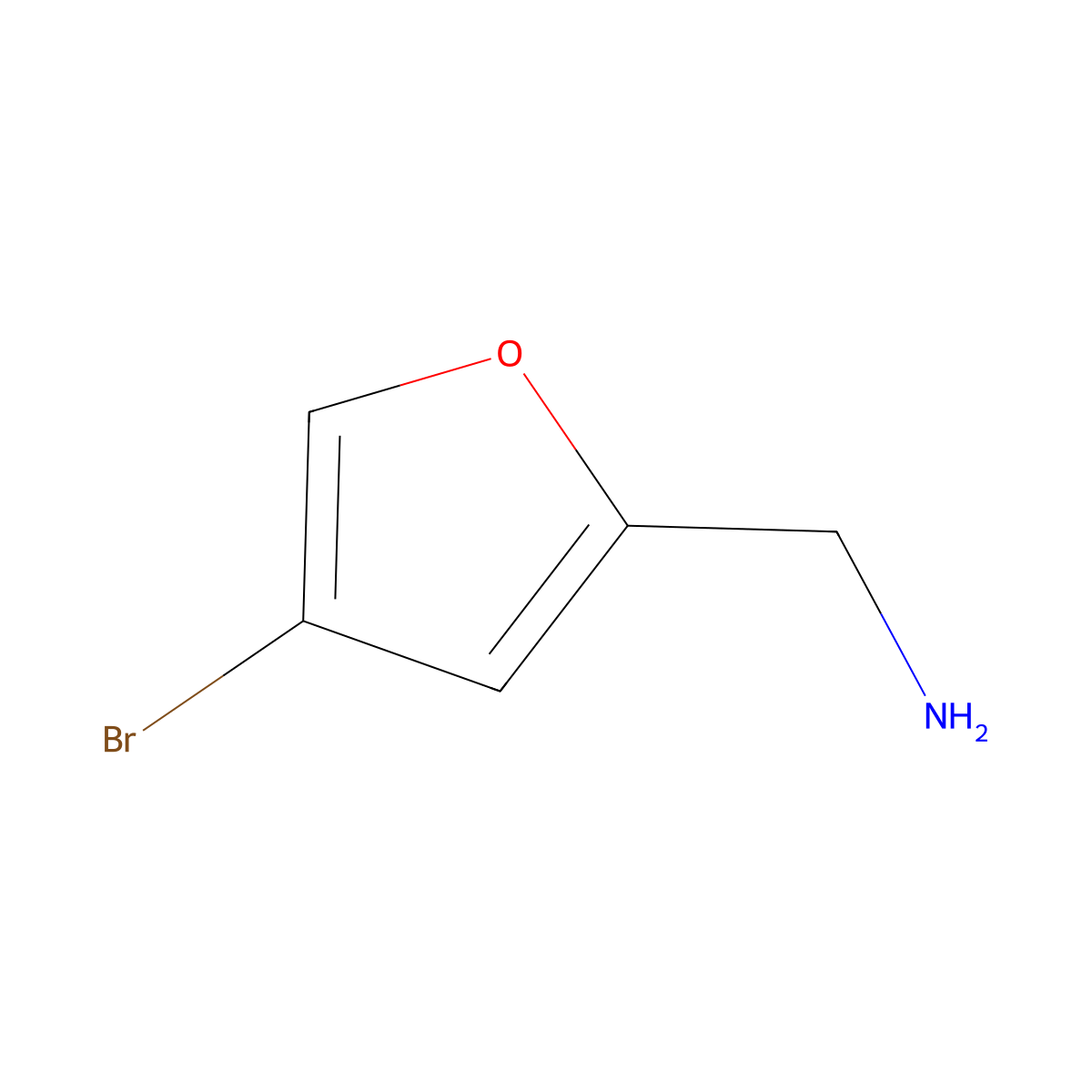 (4-Bromofuran-2-yl)methanamine molecular structure, CAS 1204670-28-9