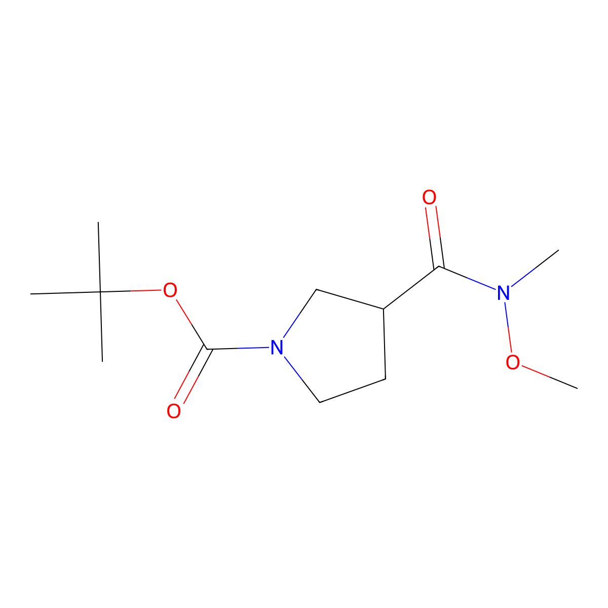 (S)-Tert-butyl 3-(methoxy(methyl)carbamoyl)pyrrolidine-1-carboxylate molecular structure, CAS 1204677-53-1
