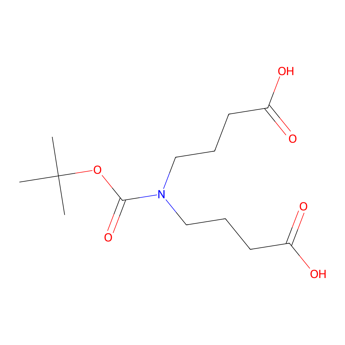 4,4'-((tert-Butoxycarbonyl)azanediyl)dibutyric acid molecular structure, CAS 1204700-92-4