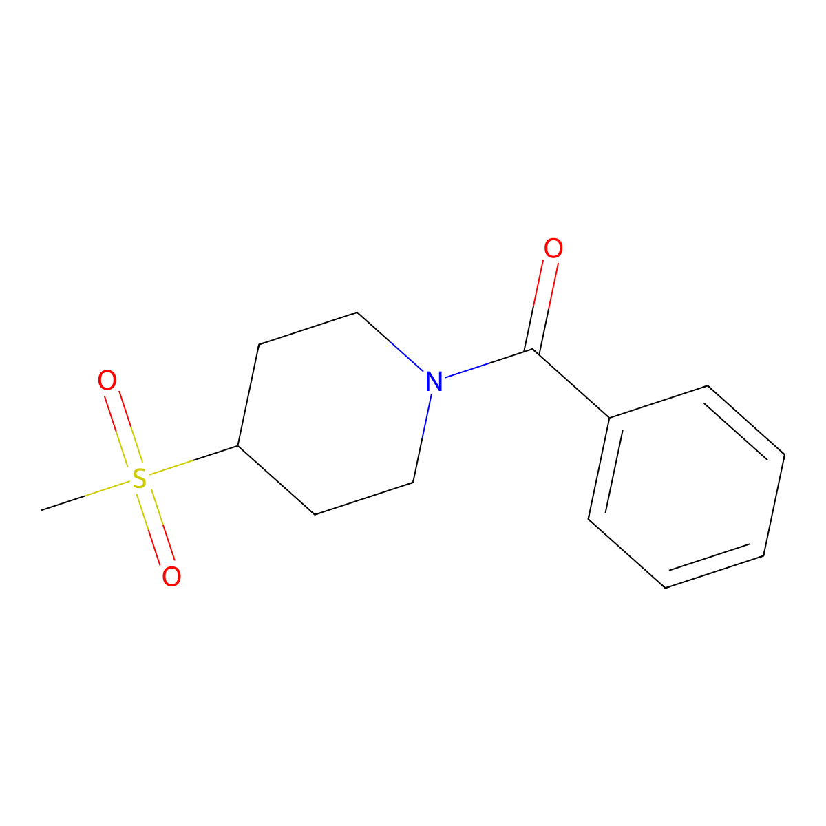 (4-(Methylsulfonyl)piperidin-1-yl)(phenyl)methanone molecular structure, CAS 1204701-50-7
