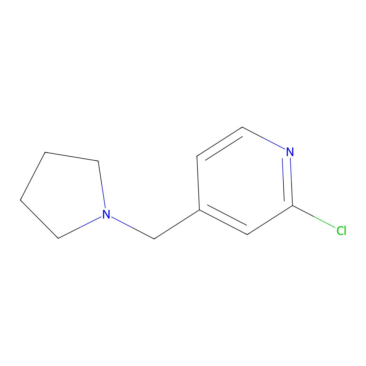 2-Chloro-4-(pyrrolidin-1-ylmethyl)pyridine molecular structure, CAS 1204701-61-0