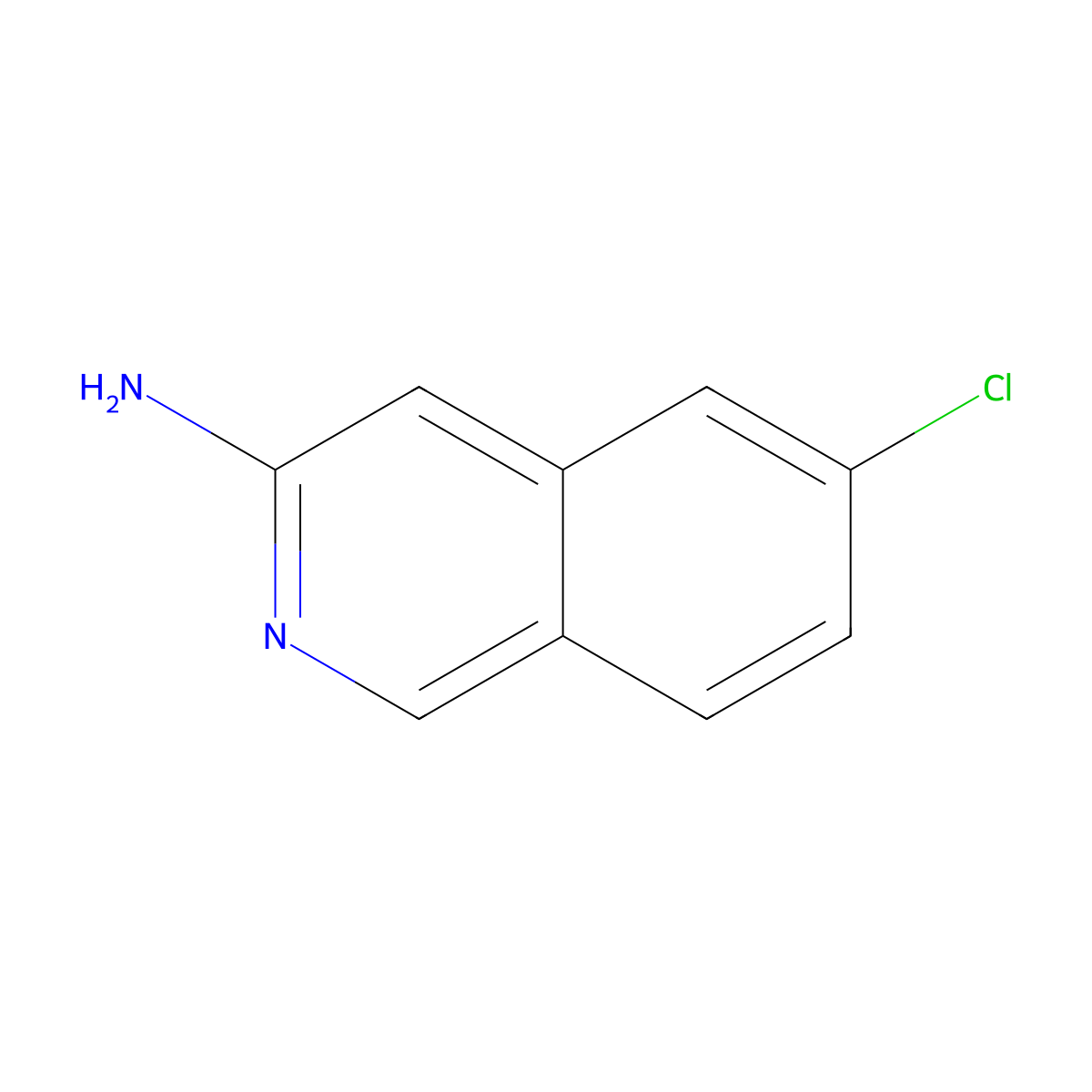 6-Chloroisoquinolin-3-amine molecular structure, CAS 1204701-64-3