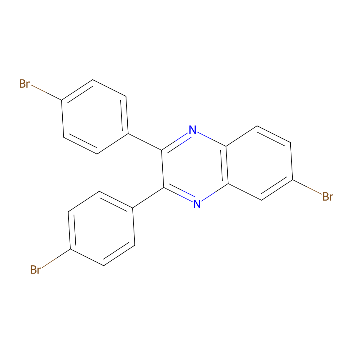 6-Bromo-2,3-bis(4-bromophenyl)quinoxaline molecular structure, CAS 1204705-18-9