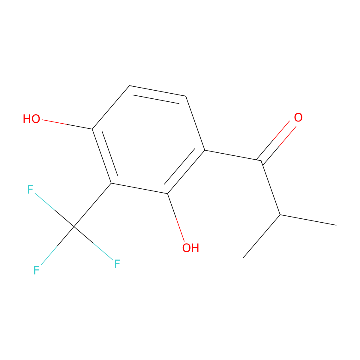 1-(2,4-Dihydroxy-3-(trifluoromethyl)phenyl)-2-methylpropan-1-one molecular structure, CAS 1204737-93-8