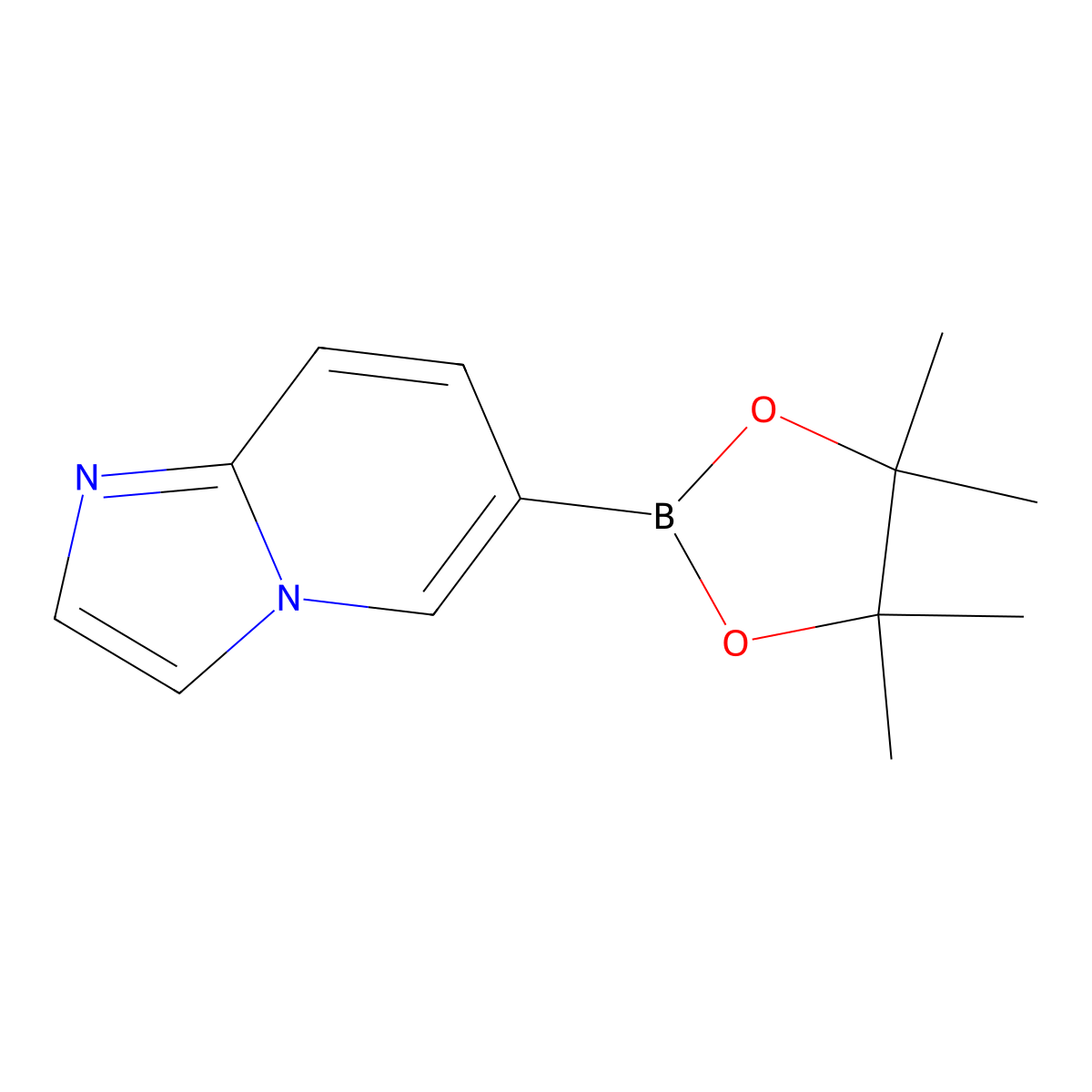 6-(Tetramethyl-1,3,2-dioxaborolan-2-yl)imidazo(1,2-a)pyridine molecular structure, CAS 1204742-76-6