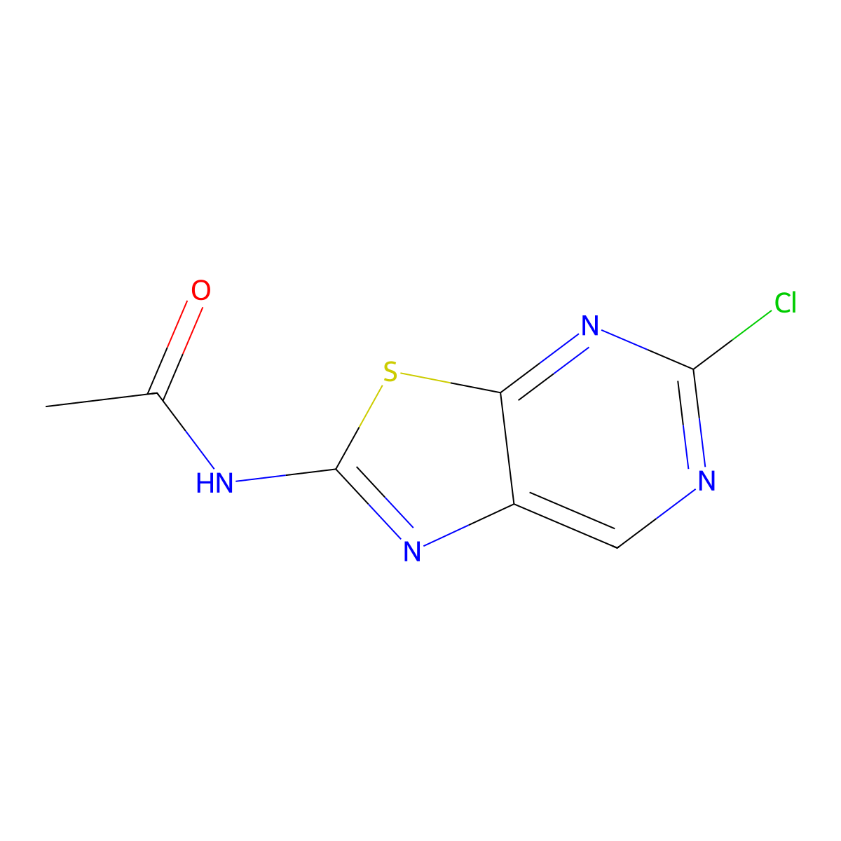 N-(5-chloro-(1,3)thiazolo(5,4-d)pyrimidin-2-yl)acetamide molecular structure, CAS 1204742-81-3