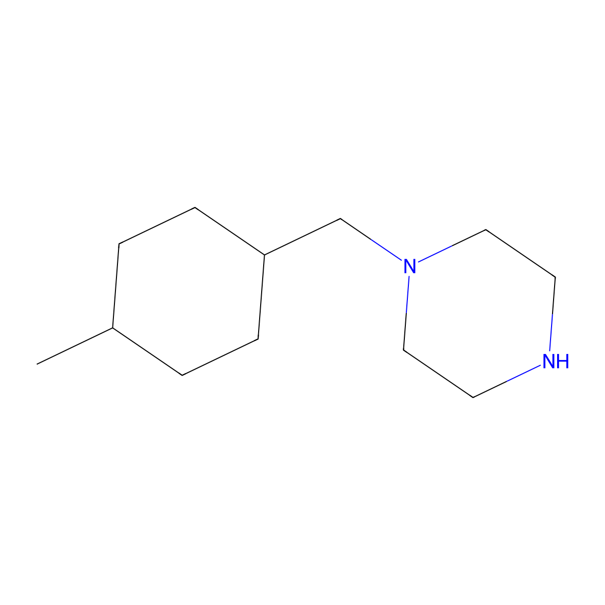 1-[(4-Methylcyclohexyl)methyl]piperazine molecular structure, CAS 1204749-89-2