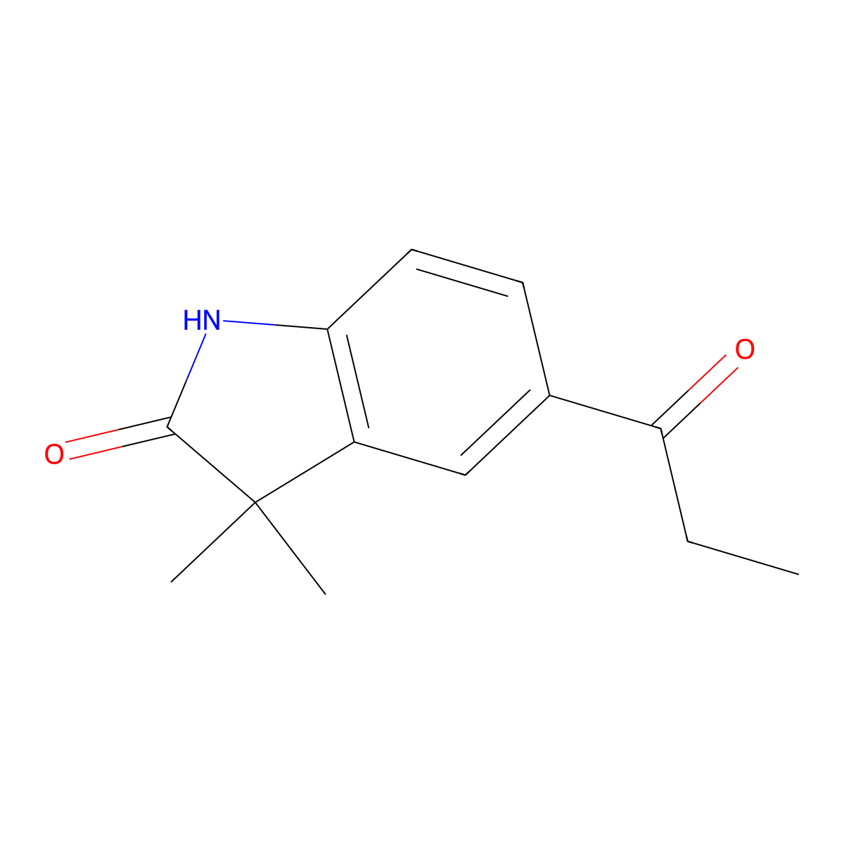 3,3-Dimethyl-5-propionylindolin-2-one molecular structure, CAS 120476-85-9