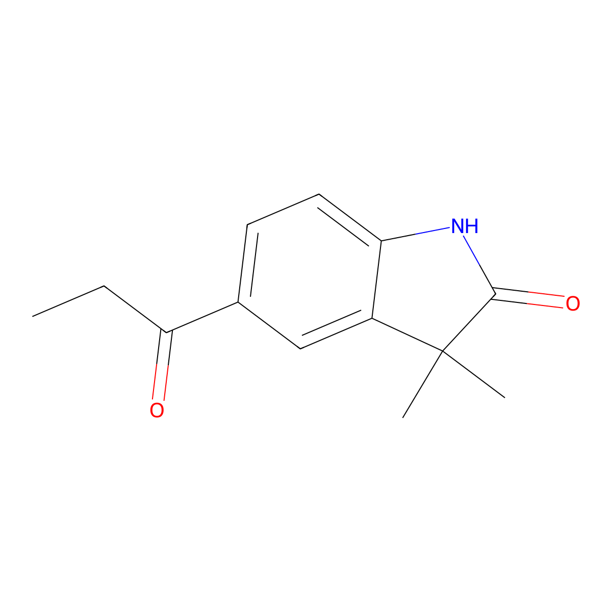 3,3-Dimethyl-5-propionylindolin-2-one molecular structure, CAS 120476-85-9