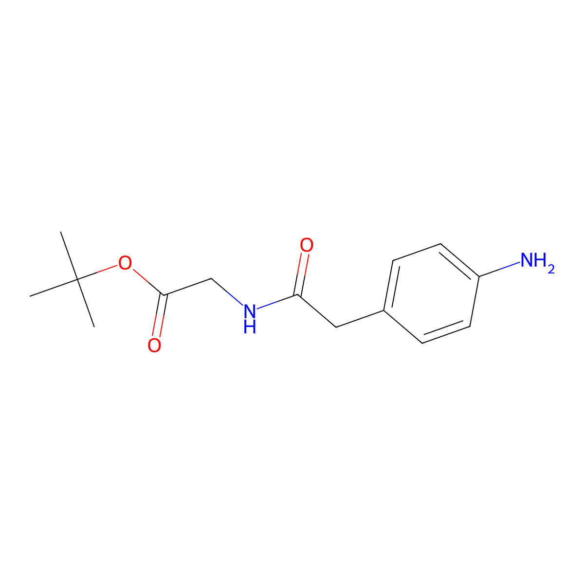 Tert-butyl 2-[2-(4-aminophenyl)acetamido]acetate molecular structure, CAS 1204777-67-2