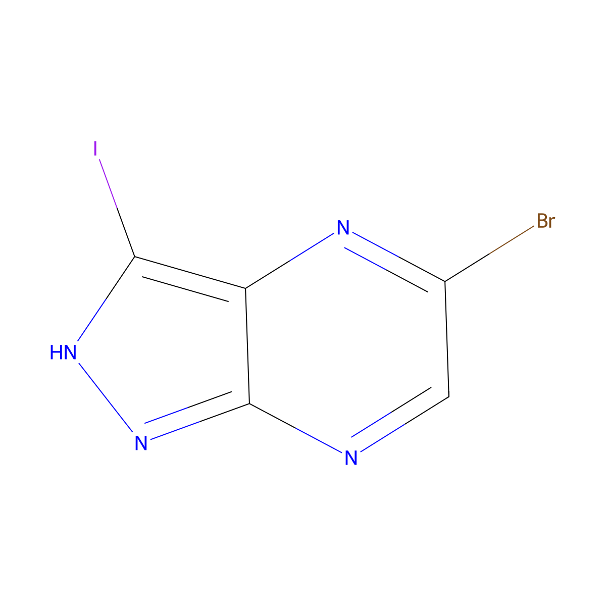 5-Bromo-3-iodo-1H-pyrazolo[3,4-B]pyrazine molecular structure, CAS 1204809-95-9