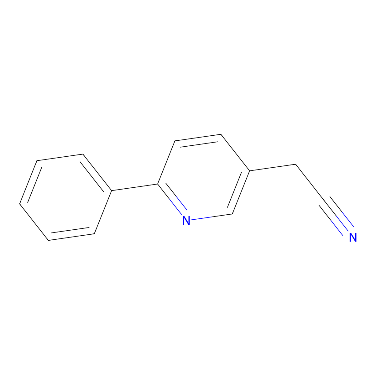 2-(6-Phenylpyridin-3-yl)acetonitrile molecular structure, CAS 1204809-96-0