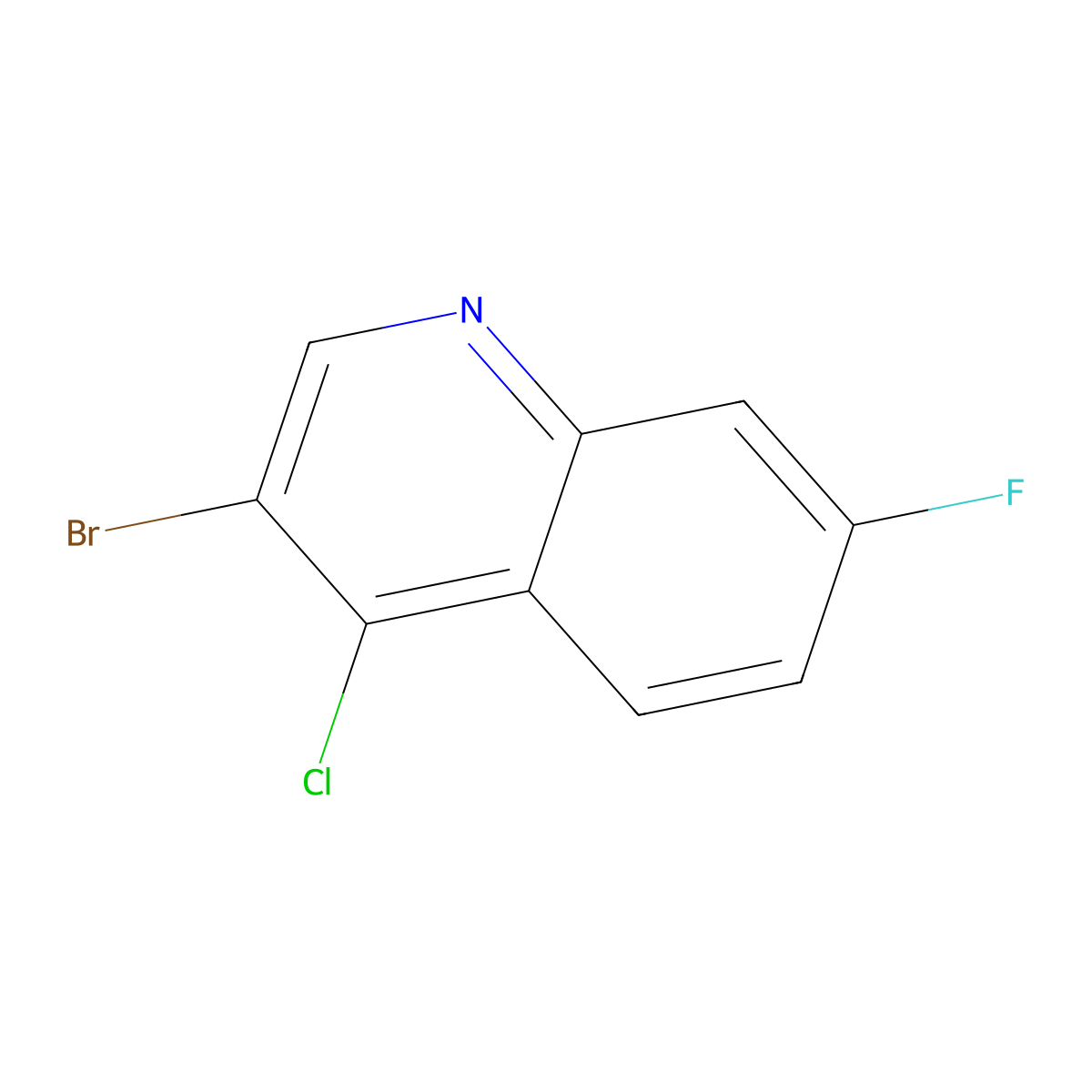 3-Bromo-4-chloro-7-fluoroquinoline molecular structure, CAS 1204810-31-0