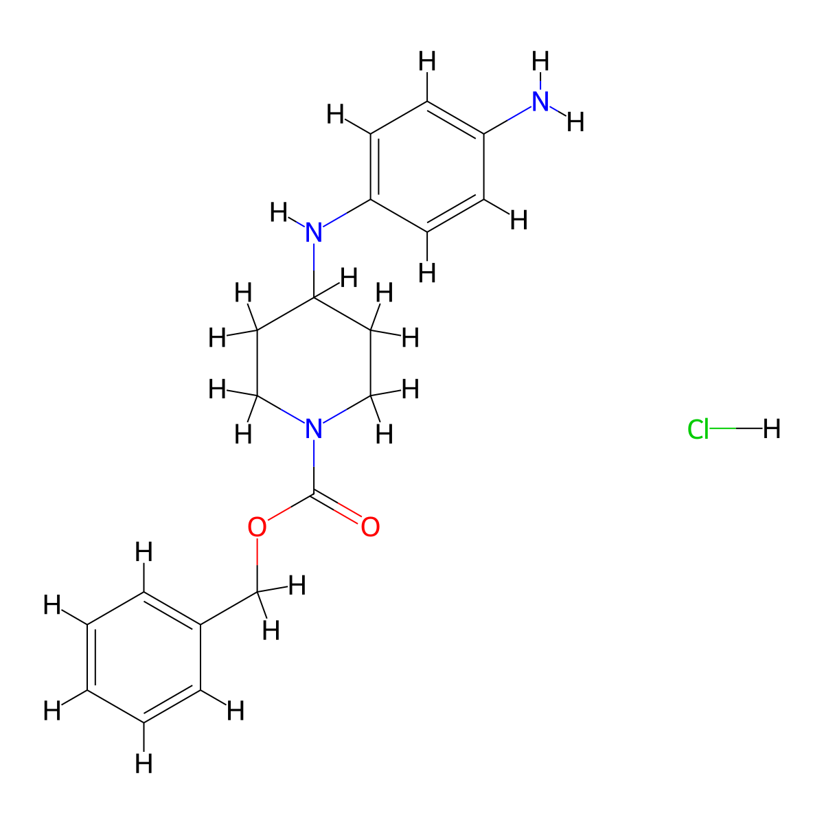 4-(4-Aminophenylamino)-piperidine-1-carboxylic acid benzyl ester hydrochloride molecular structure, CAS 1204810-32-1