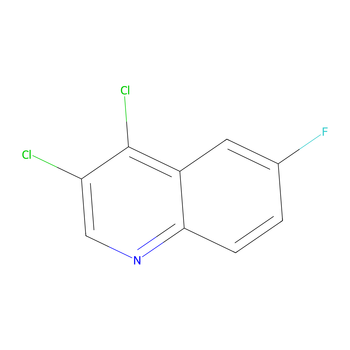 3,4-Dichloro-6-fluoroquinoline molecular structure, CAS 1204810-46-7