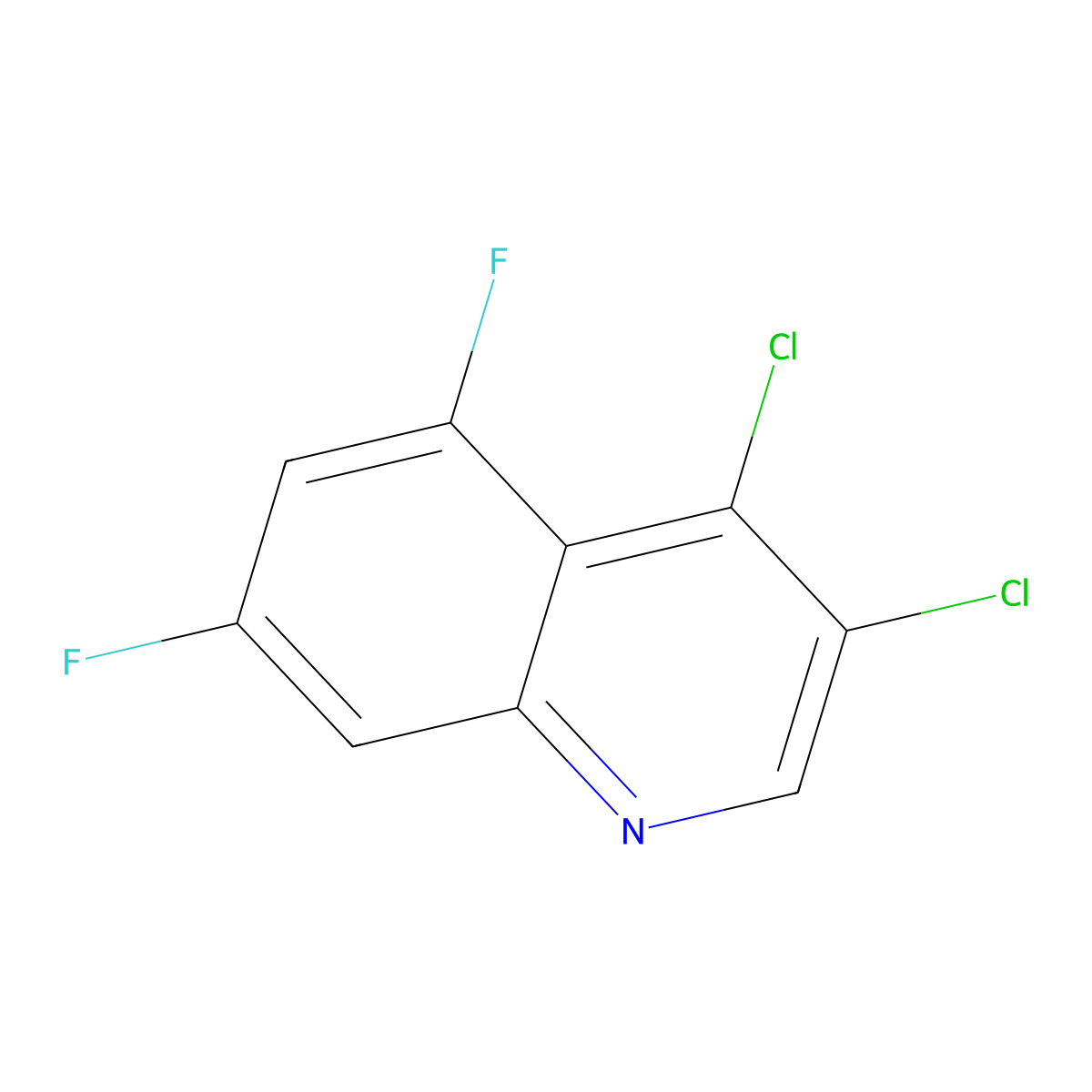 3,4-Dichloro-5,7-difluoroquinoline molecular structure, CAS 1204810-53-6