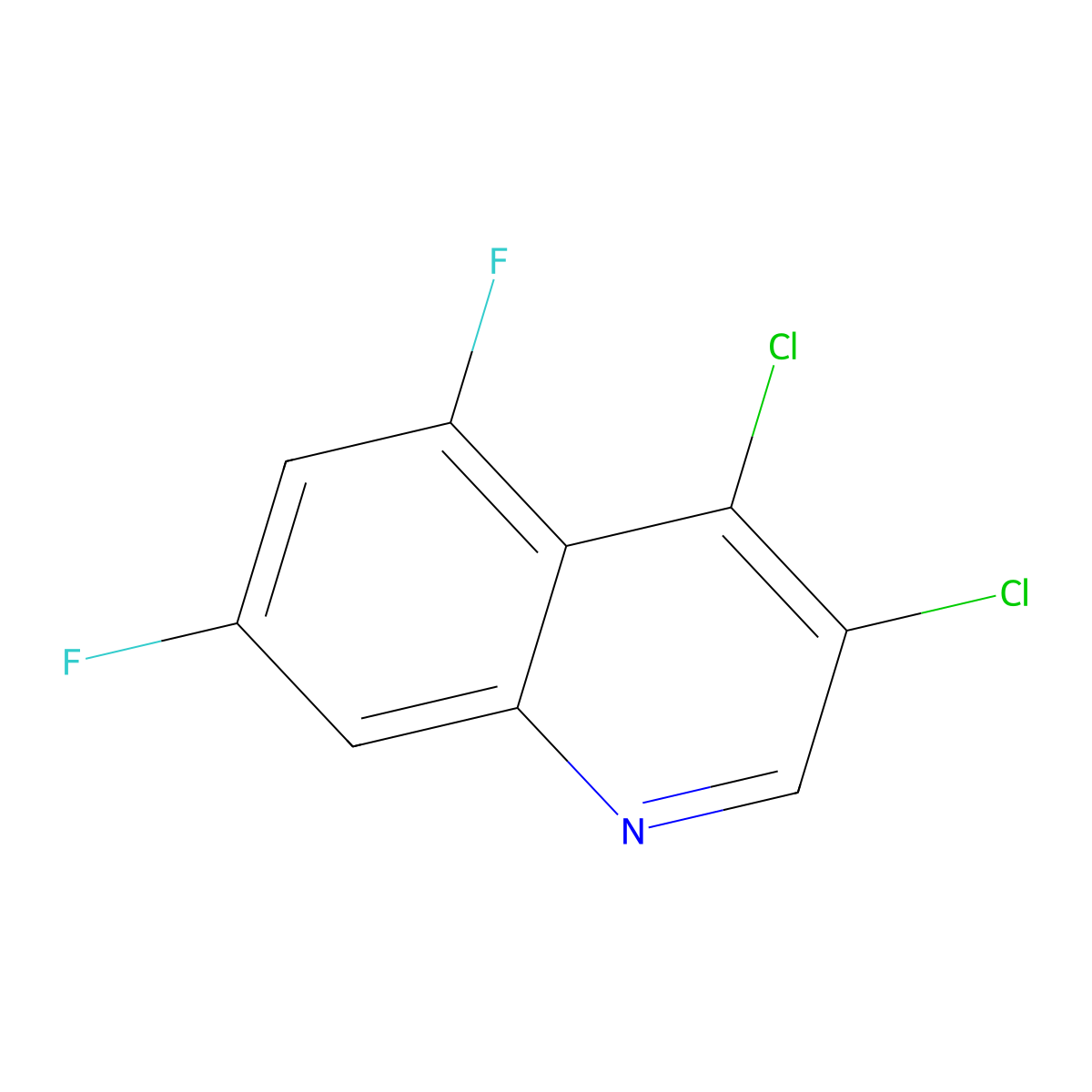 3,4-Dichloro-5,7-difluoroquinoline molecular structure, CAS 1204810-53-6