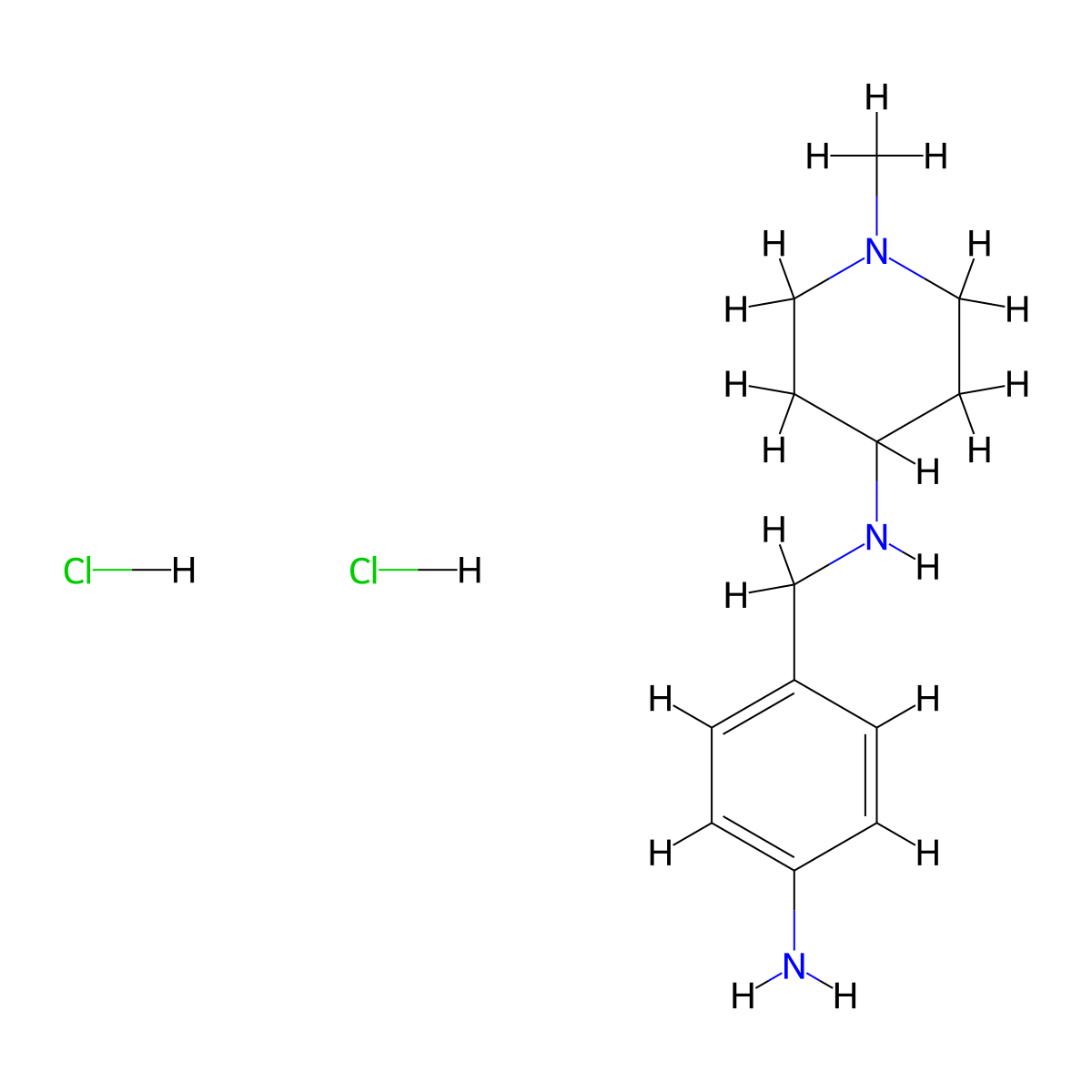 N-(4-aminobenzyl)-1-methylpiperidin-4-amine dihydrochloride molecular structure, CAS 1204810-58-1