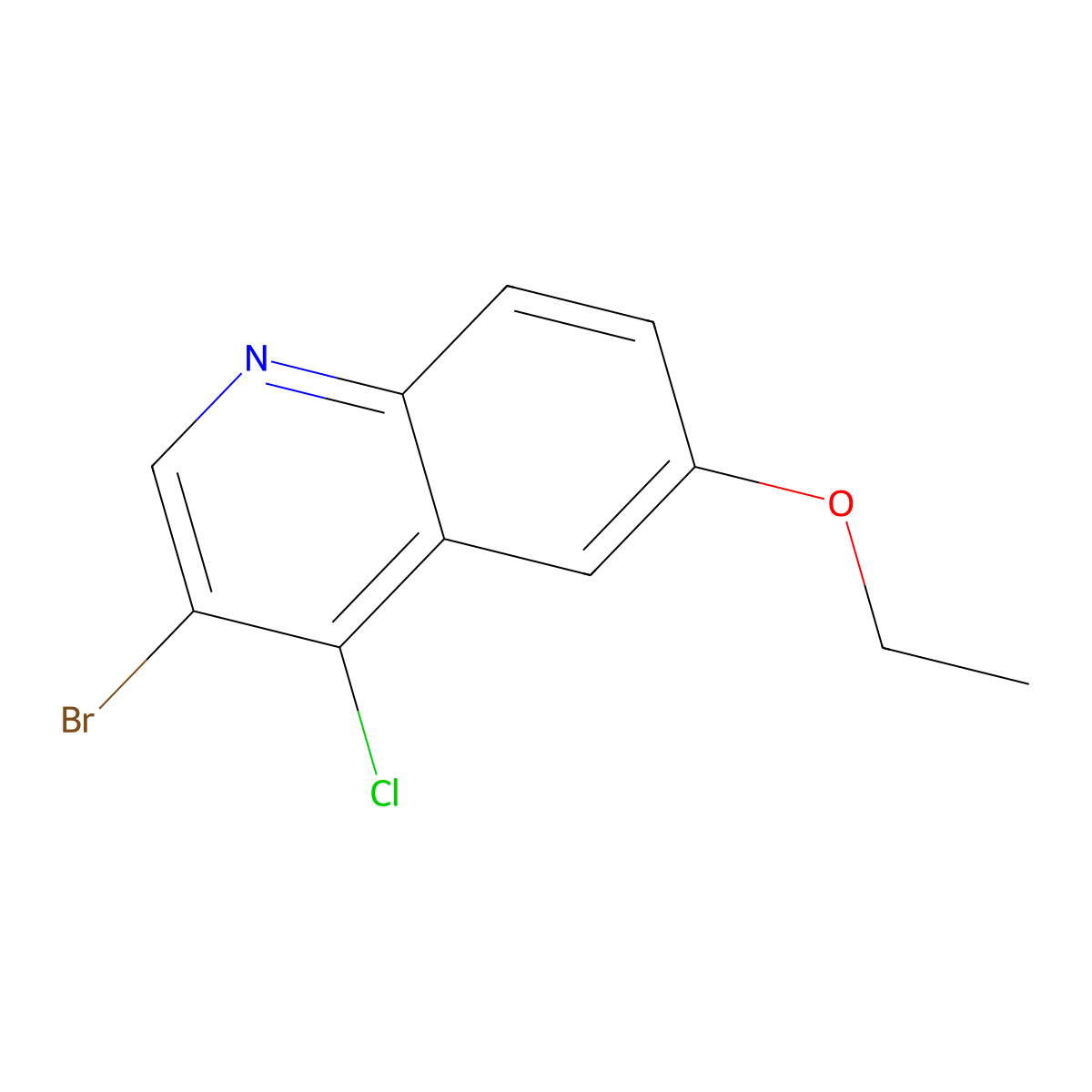3-Bromo-4-chloro-6-ethoxyquinoline molecular structure, CAS 1204810-86-5