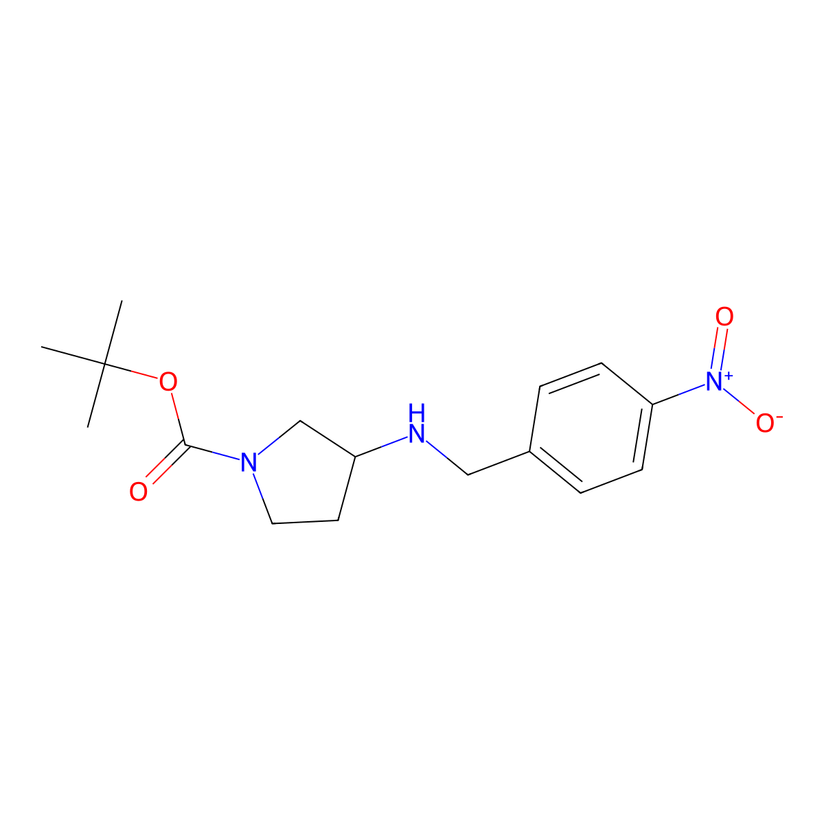 3-(4-Nitrobenzylamino)pyrrolidine-1-carboxylic acid tert-butyl ester molecular structure, CAS 1204811-26-6