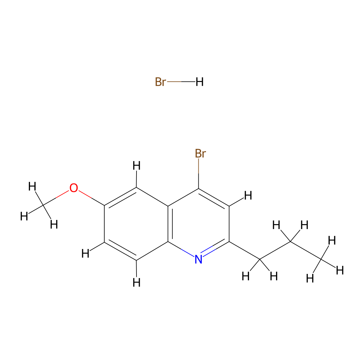 4-Bromo-6-methoxy-2-propylquinoline hydrobromide molecular structure, CAS 1204811-54-0