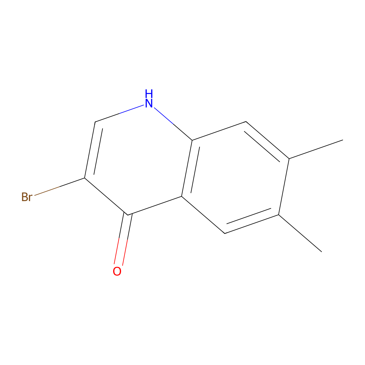 3-Bromo-6,7-dimethyl-4-hydroxyquinoline molecular structure, CAS 1204811-69-7