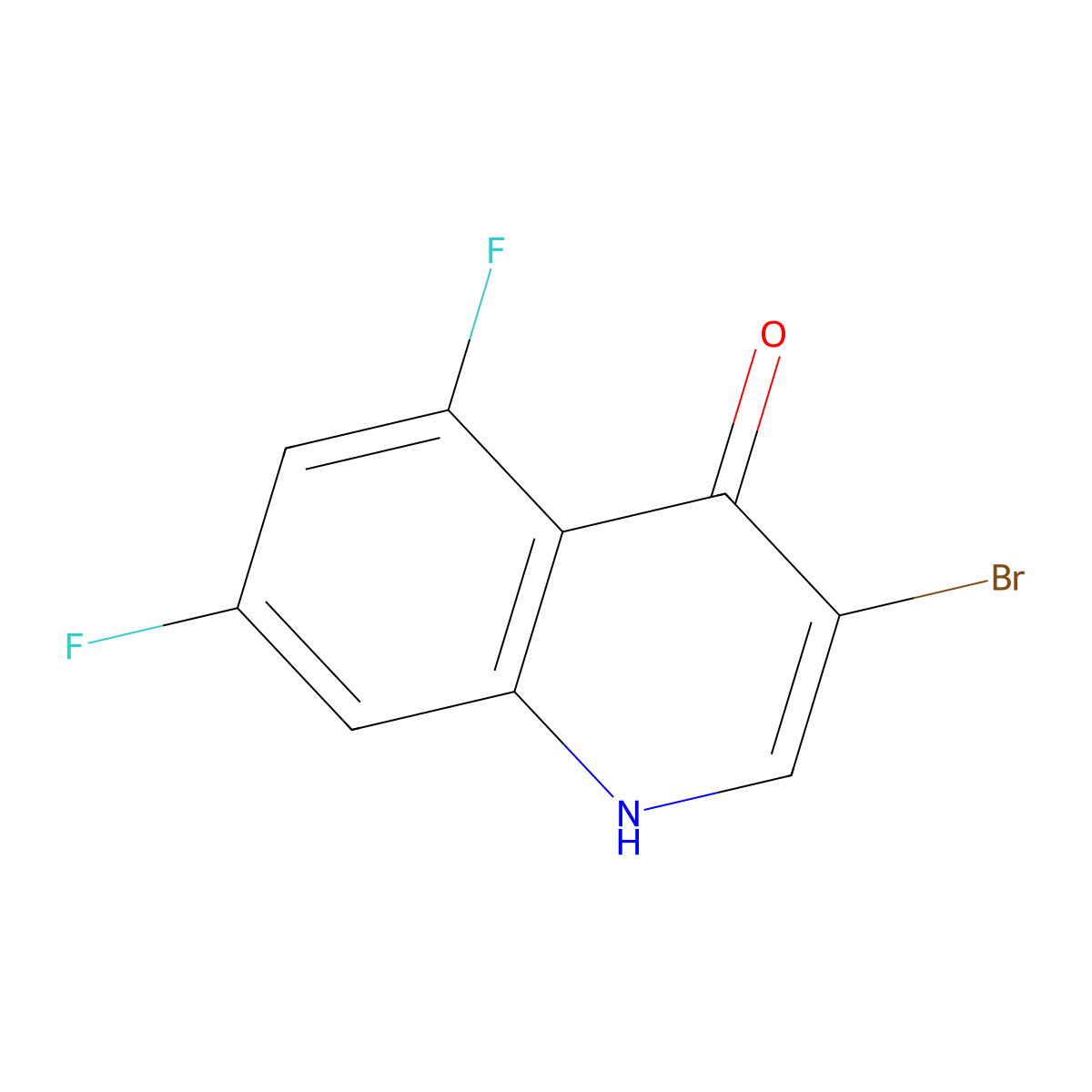 3-Bromo-5,7-difluoroquinolin-4(1H)-one molecular structure, CAS 1204812-11-2
