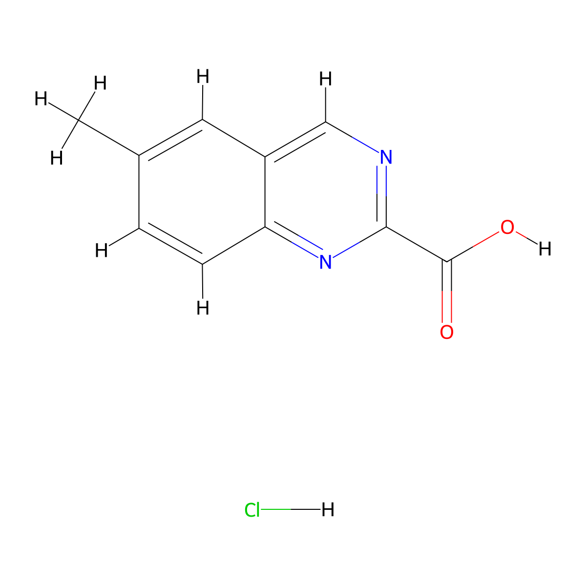 6-Methylquinazoline-2-carboxylic acid hydrochloride molecular structure, CAS 1204812-19-0
